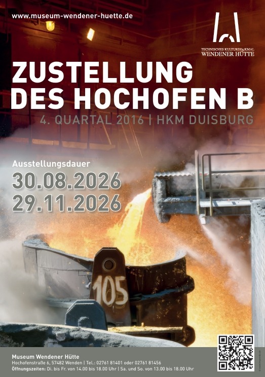 Das kommt: 30. Aug. 2026, 15 Uhr Vernissage: Fotoausstellung " Zustellung des Hochofens B - HKM-Duisburg 1 Das kommt: 30. Aug. 2026, 15 Uhr Vernissage: Fotoausstellung " Zustellung des Hochofens B - HKM-Duisburg 1